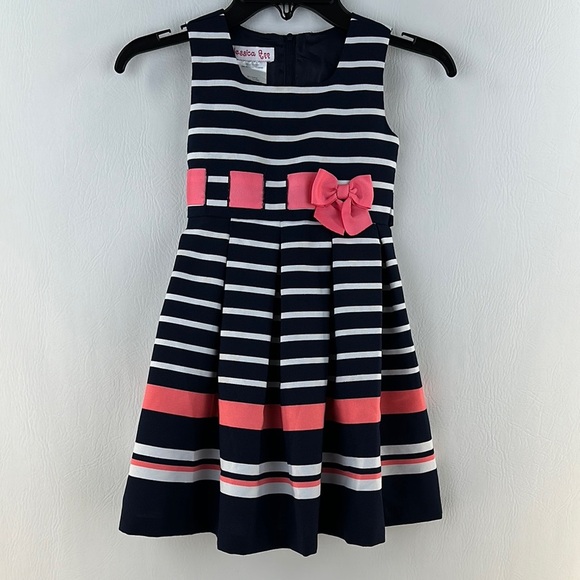 Jessica Ann Girls’ Striped Dress, 4 - Picture 1 of 8